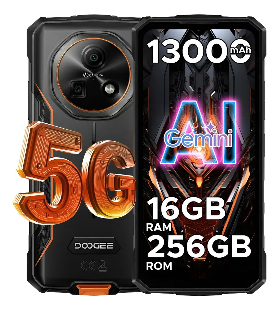 Doogee Fire 7 5g Teléfono Móviles Android 15 Celular Resistente 13000mah Batería  16gb Ram+256gb Rom 6.56hd+90hz 64mp Cámara Nfc