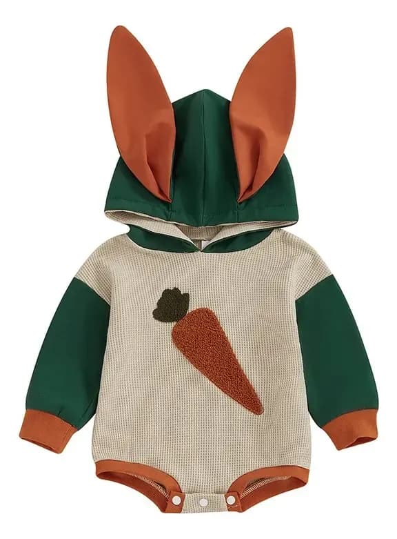 Baby Rompers, Bonito Mono 3d Con Orejas De Conejo