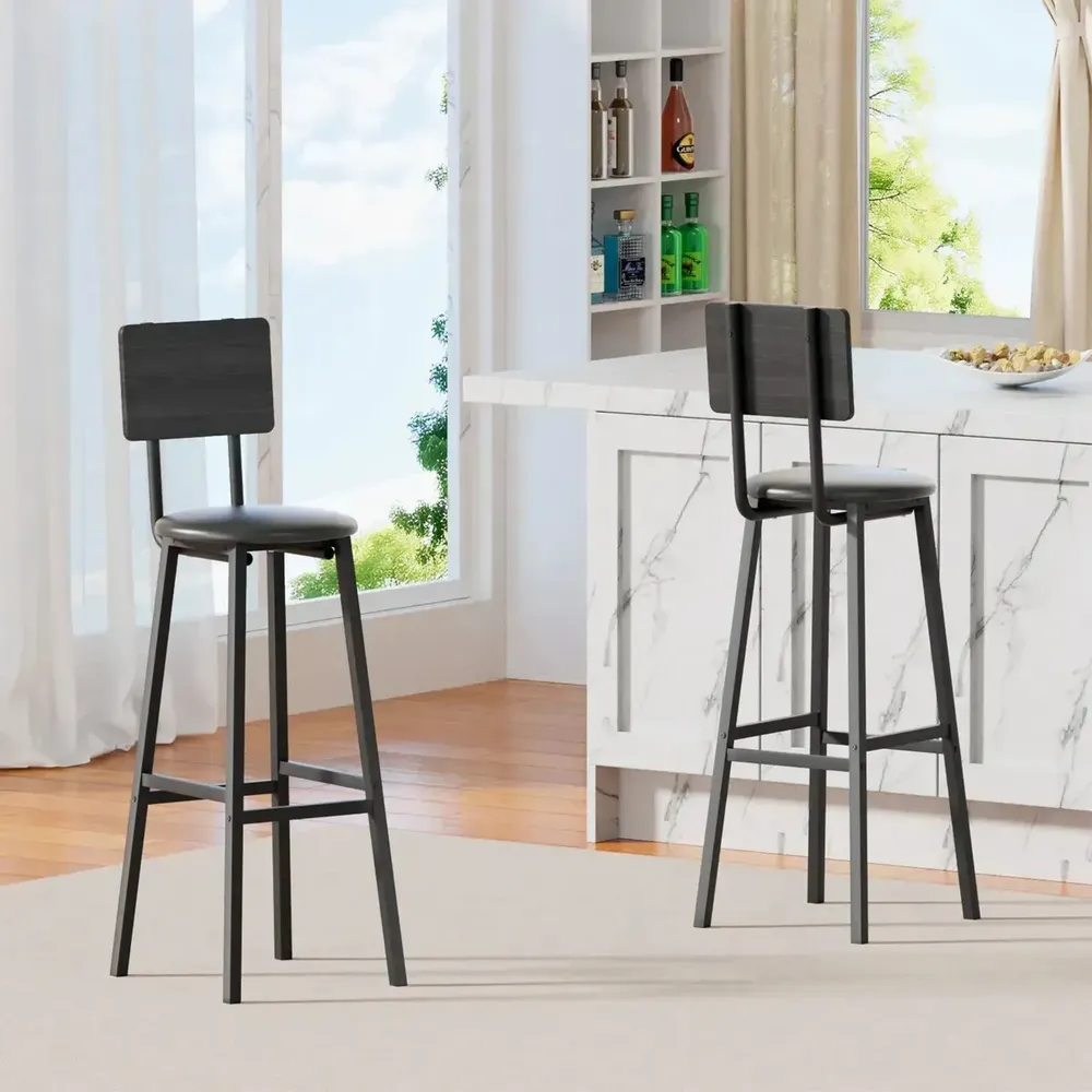 Set De 2 Sillas De Comedor Negras Con Respaldo Ergonómico Y Asiento Acolchado Suave, Diseño Moderno Para Cocina Y Comedor, Estructura Resistente Y Alta Comodidad