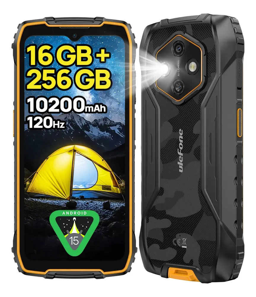 Celular Ulefone Rugking 4 Pro Dual Sim Al Teléfono Resistente Batería 10200 Mah 16gb Ram 256gb Android 15 Pantalla De 6,56  120hz 48mp Widevine L1