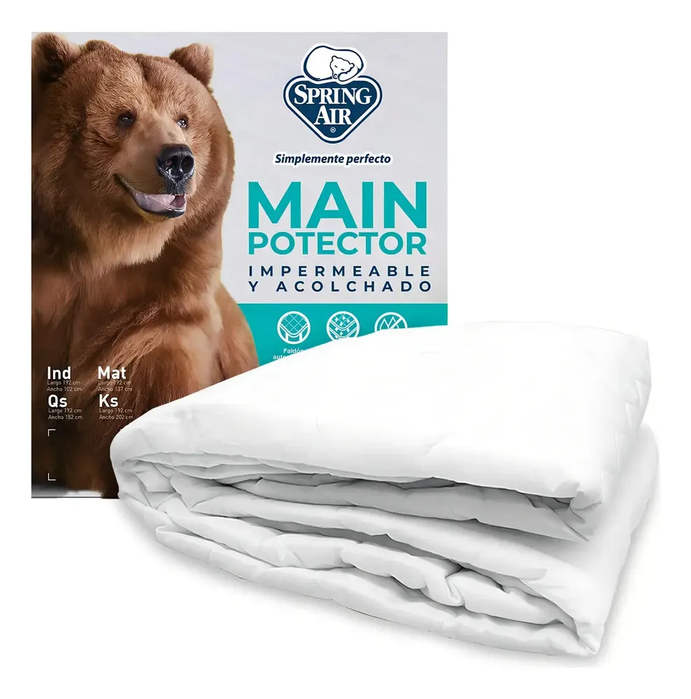 Spring Air protector cubre colchón queen size impermeable color blanco acolchado hipoalergénico antiácaros microfibra