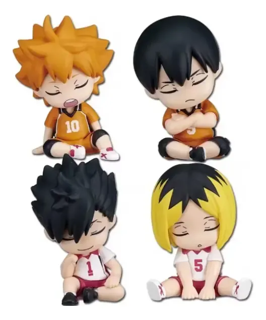4 Figuras Acción Haikyuu, Hinata, Kageyama, Kenma Dormidos