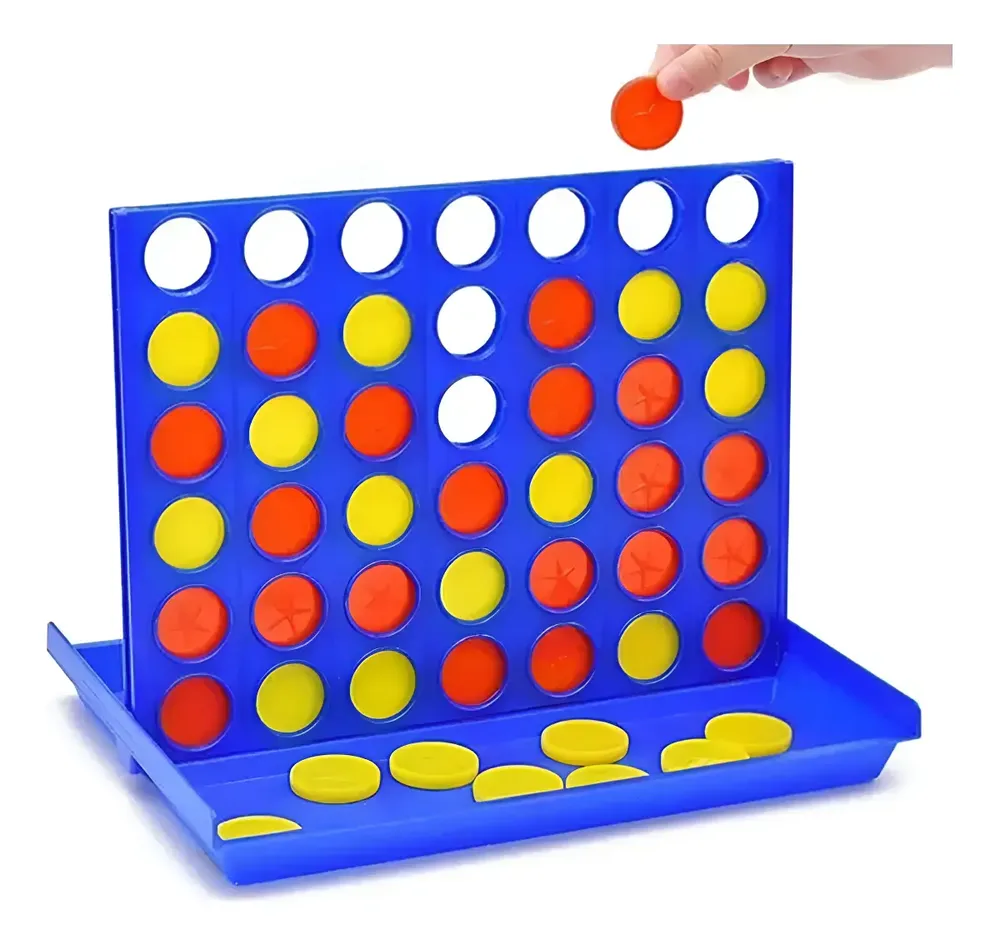 Luckilym Juego De Mesa Gaming Oficial Clásico Conecta 4- Juego de Estrategia y 4 en Línea para 2 Jugadores - Ideal para Familia, Niños y Adultos Diversión sin Pantallas, Fácil de Transportar