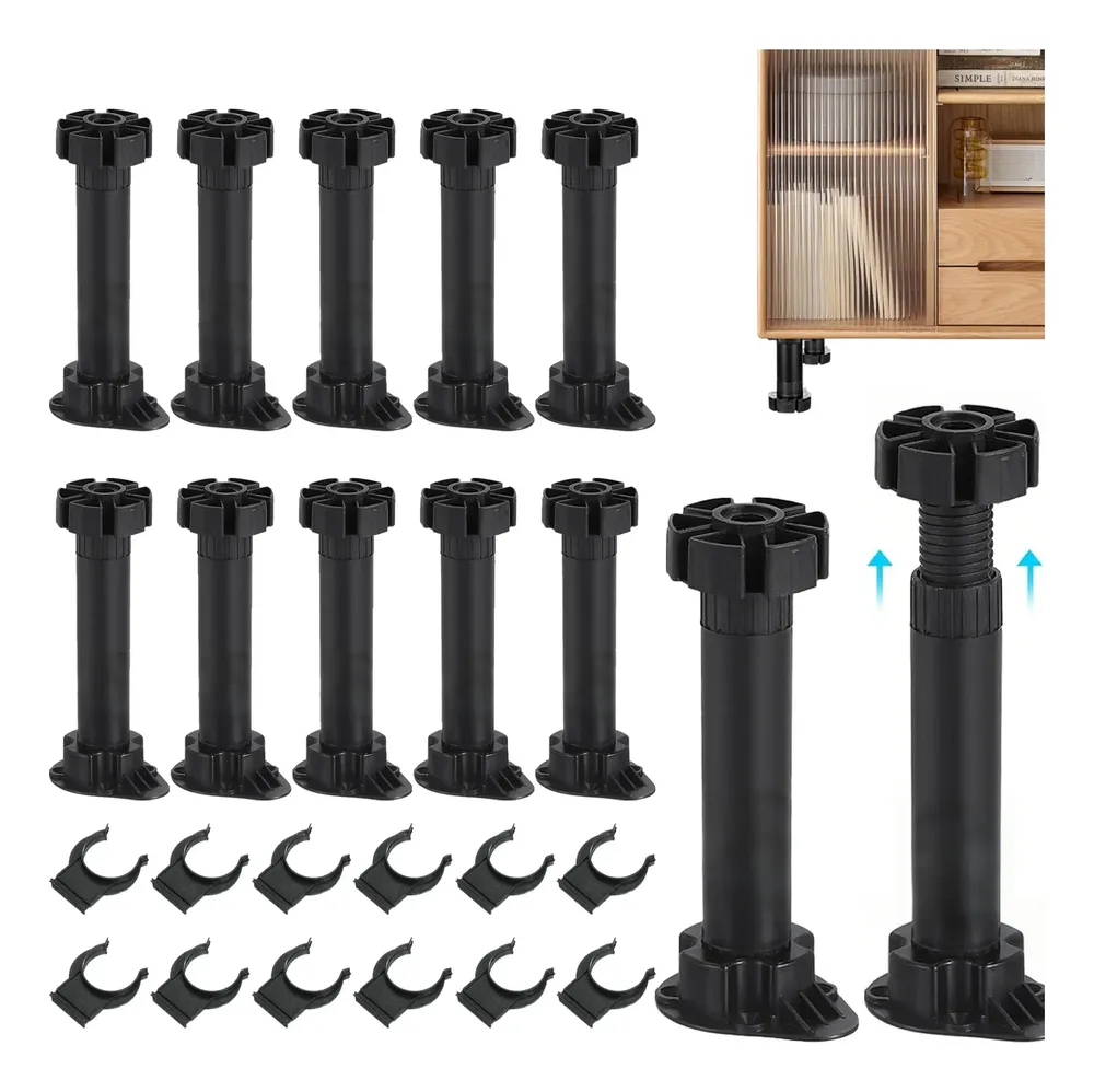 Pata Niveladora Plástica Para Negro Bajo Cocina 17cm 12 Pcs