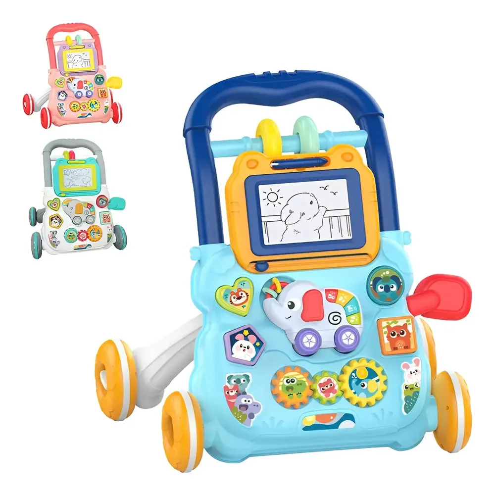 Caminador Andadera Didáctica LOLOKID 3 en 1 con Sonido y Pizarrón Magnético Azul 1226