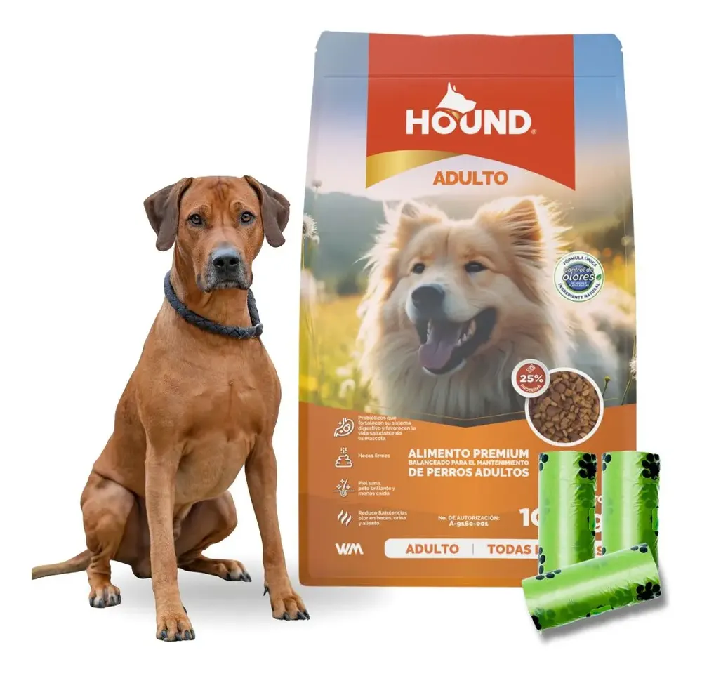Alimento Perro Hound Adulto 18kg 25% Prot. + Bolsa