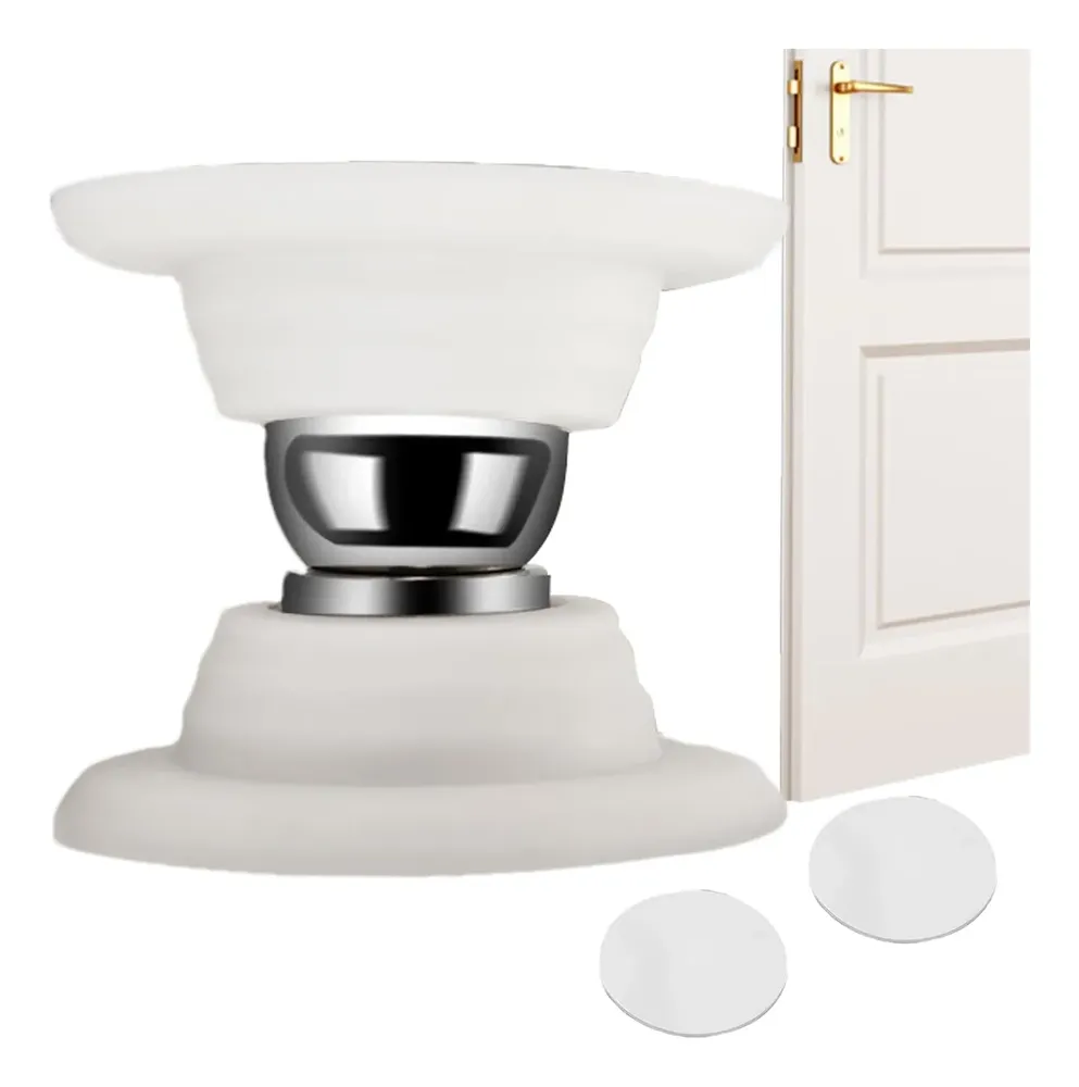 Tope Magnético De Puerta De Silicona 2 Pzas Blanco Mate