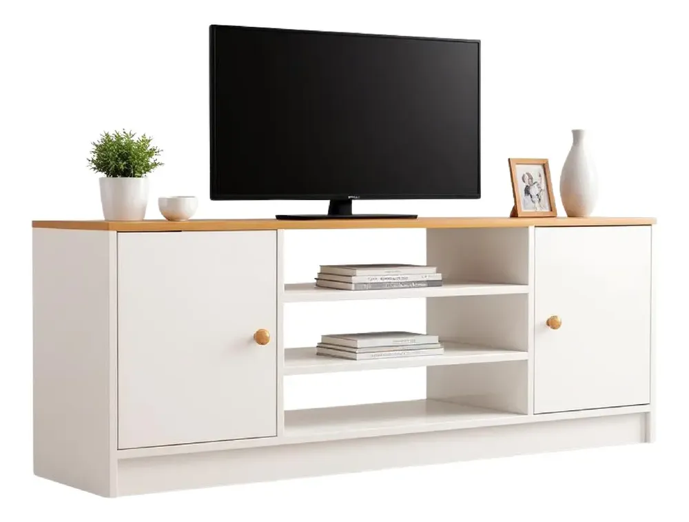Mesa Para Tv, Centro De Entretenimiento, Mueble Organizador Color Blanco