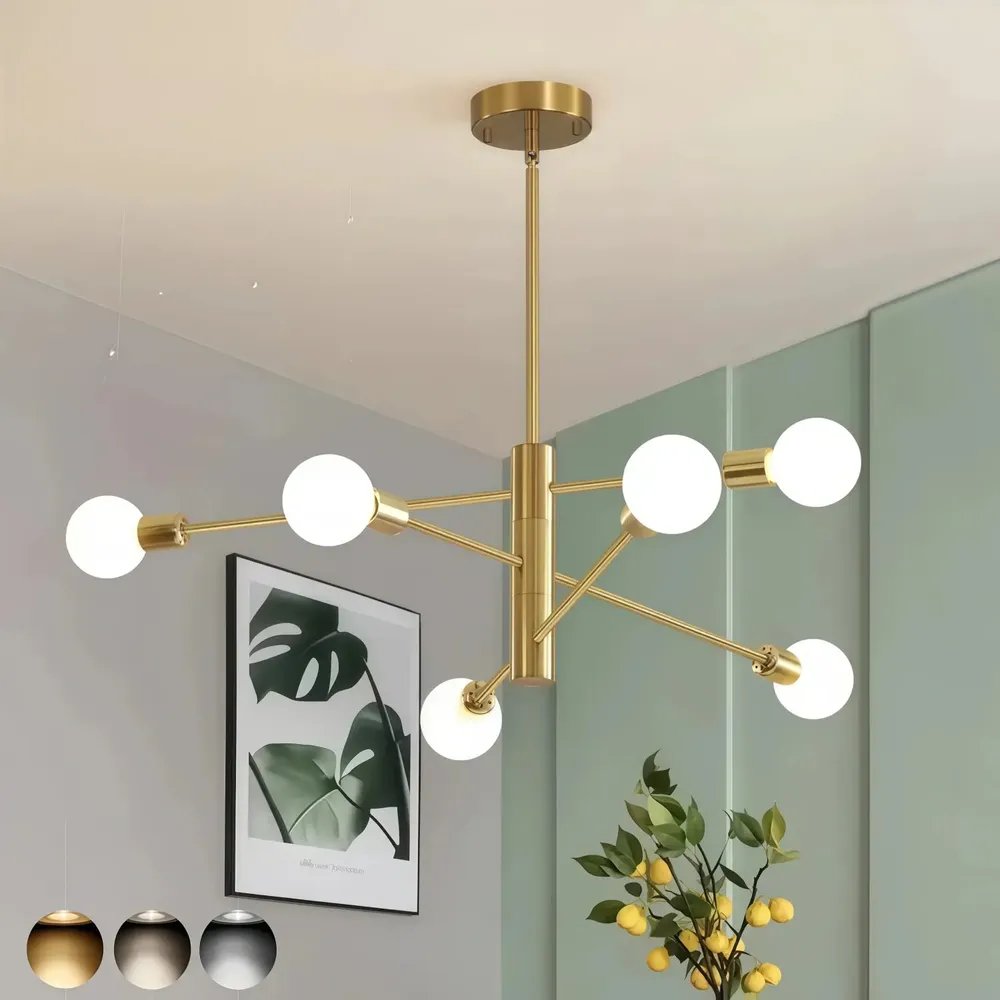 Lámpara De Techo Colgante Decorativas Moderna 6 Luces Sala