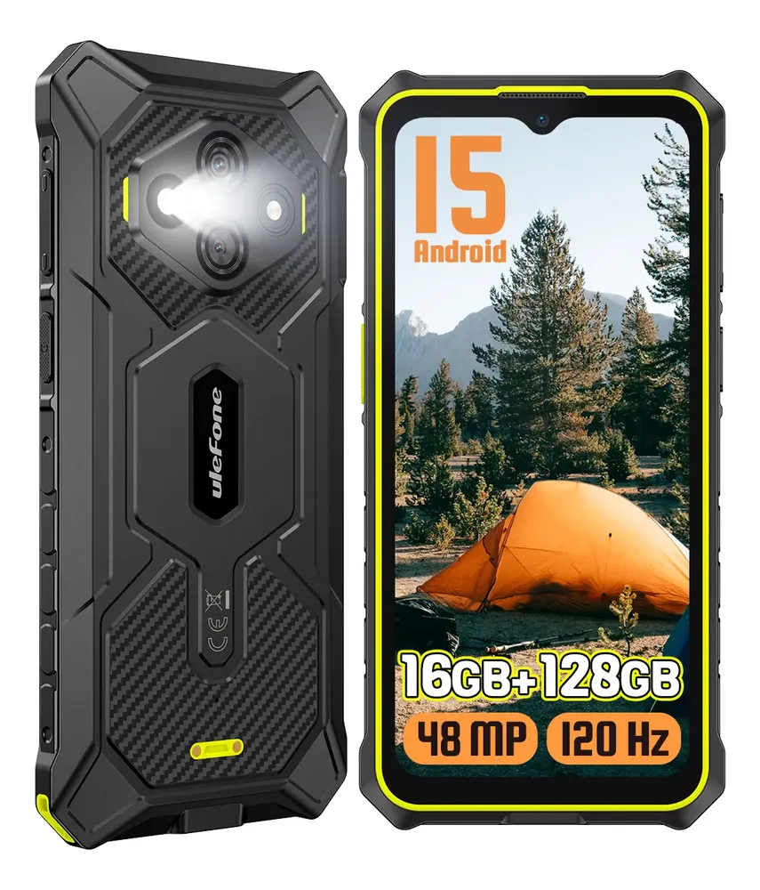 Celular Ulefone Rugking 3 Pro Dual Sim Teléfono Robusto 16gb Ram 128gb Rom Android 15 6.56  120hz Base De Carga Nfc Asistente De Al Géminis Verde