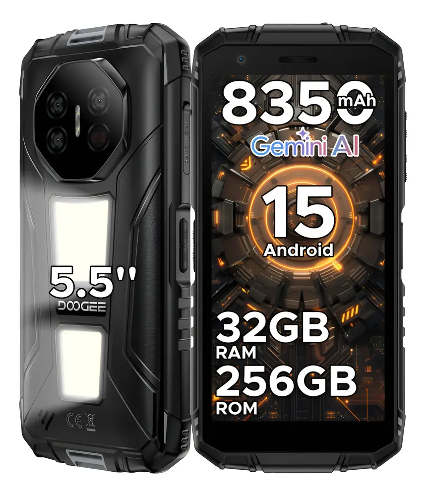 Doogee Fire3 Max Celular Android 15 Smartphone 5.5 Inch Hd+ Ips 48mp+20mp+8mp 32gb Ram+256gb Rom 8350mah Teléfonos Móviles Nfc\u002Fip68\u002Fwidevine L1\u002Ft7250