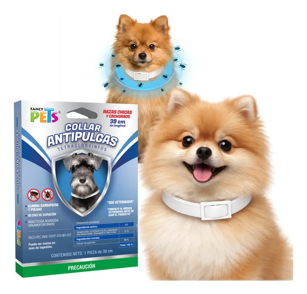 Collar Antipulgas Para Perros Fancy Pets Tallas Ch Med Gde Chico