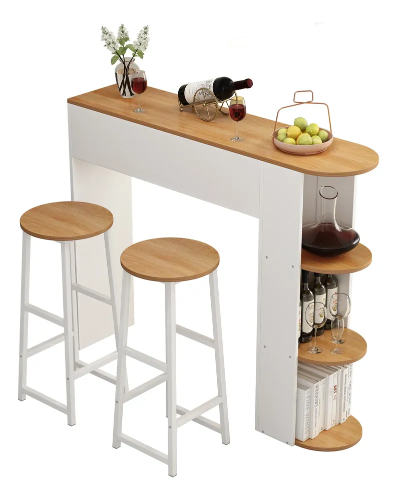 Juego De Comedor 2 Sillas Mesa Rectangular Cocina Cafetería