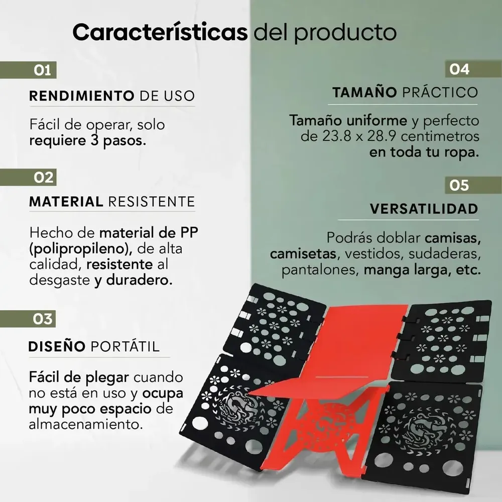 Tabla Plegable Para Doblar Ropa 23.8 X 28.9 Cm Portátil