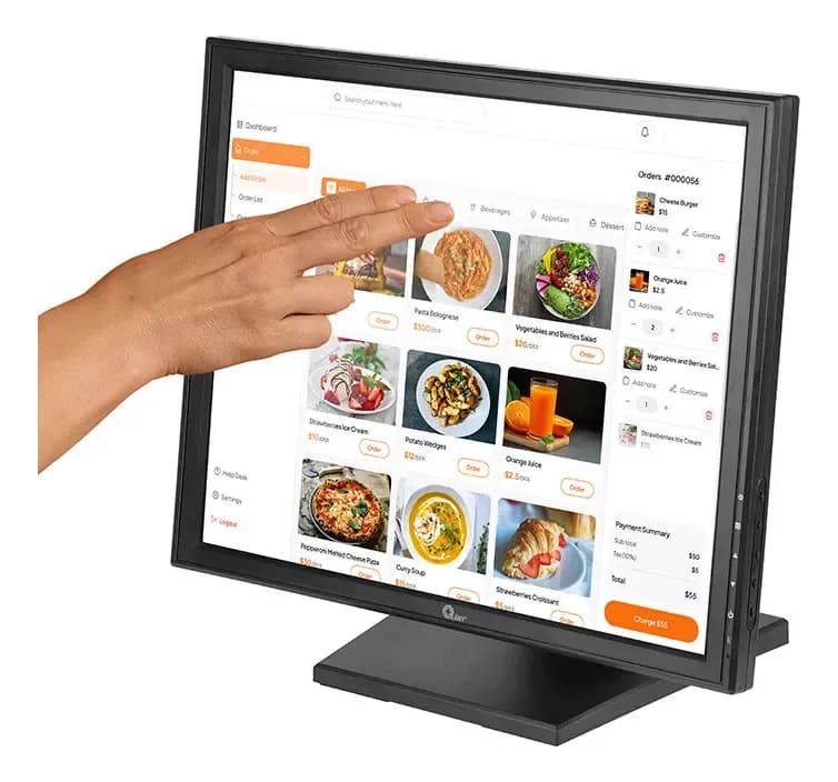 Monitor Qian Tiago Pos 17 Pulgadas Touch Multitáctil, 1280x1024 4:3, Sxga, Vga, Hdmi, Usb, 60 Hz, Vesa, Para Oficina, Punto De Venta, Restaurante, Bar, Gimnasio