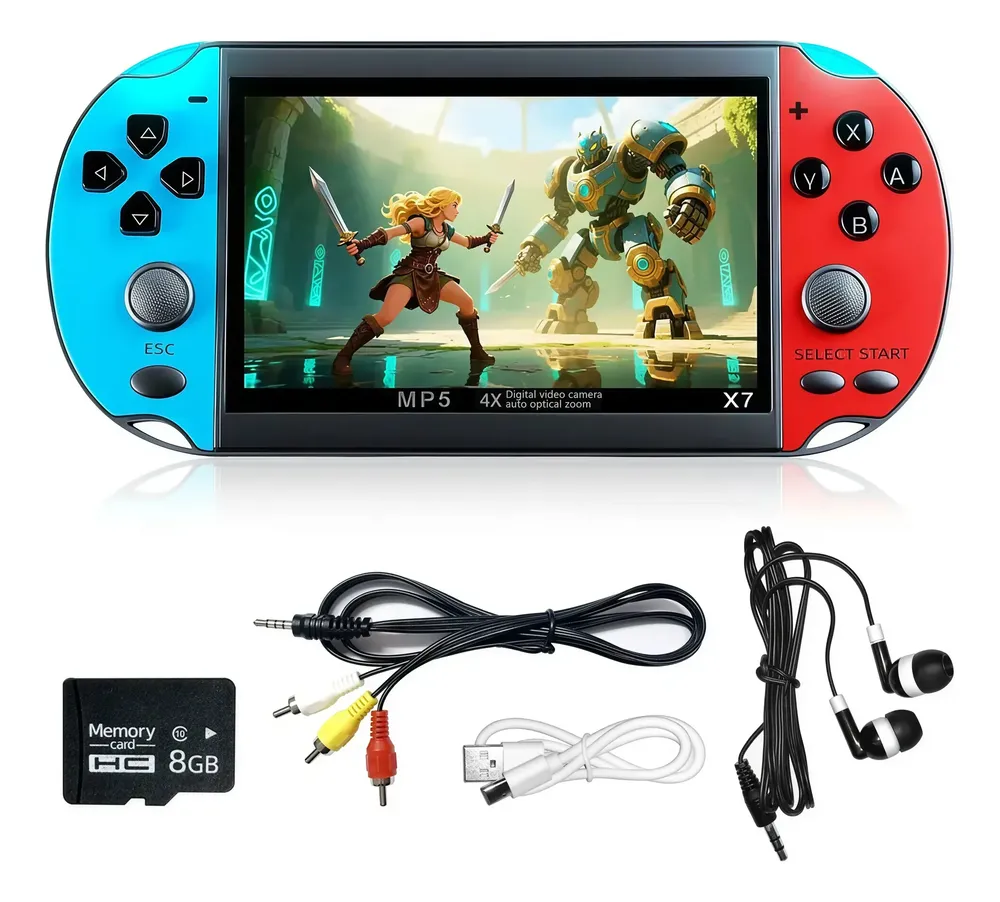 X7 Plus Consola Portatil Fhd 5.1 Con Doble Rocker Pantalla