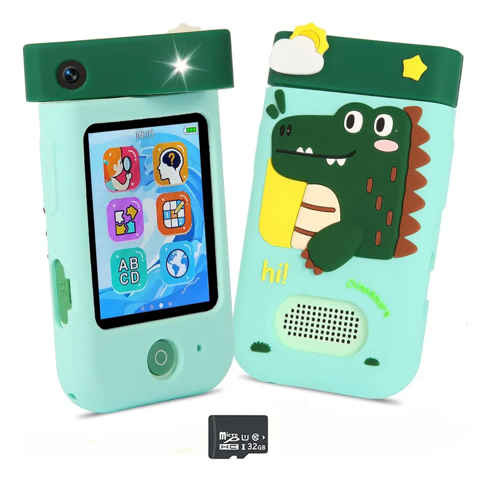Teléfono Inteligente Niños 2.8  Táctil 32gb Cámara Verde