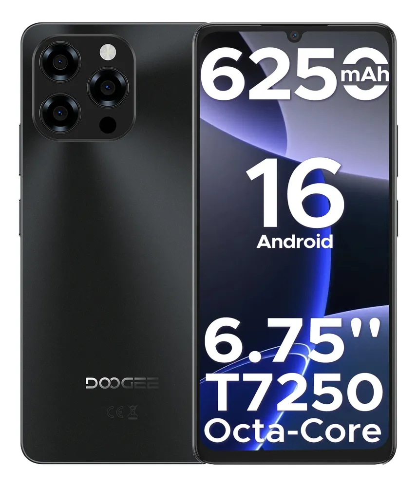 Doogee Note58 Celulares Android 16 48(6+42) Gb Ram 128gb Rom Teléfono Movil 6.75 Pulgadas 90 Hz 6250 Mah Unisoc T7250 Octa Core, Nfc\u002Fdoble Sim 4g