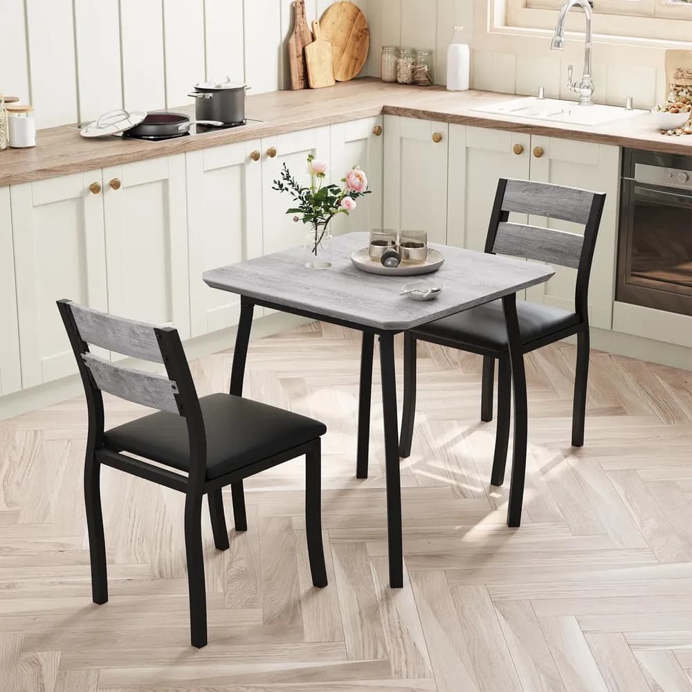 Juego De Comedor Tres Piezas Mesa Con Dos Sillas Cocina