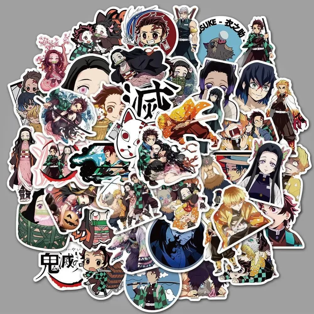 Pegatinas Doodle Anime Kimetsu No Yaiba De Demon Slayer, 50 
