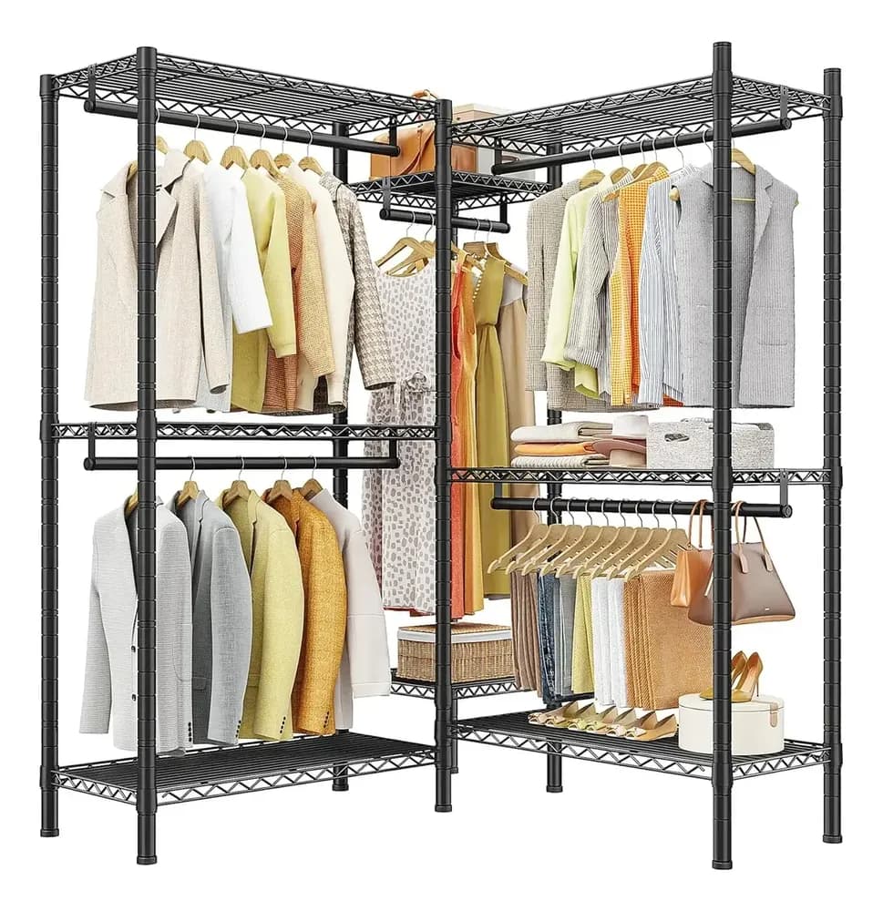 Rack Organizador Esquinero Metálico Para Ropa Y Accesorios
