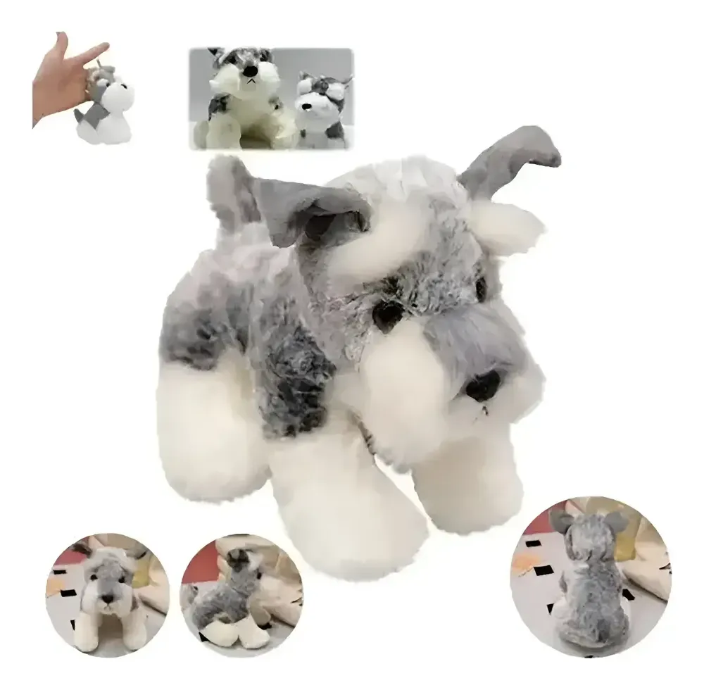 Peluche Schnauzer Adorable Con Textura De Nube - Ideal Para Dormir, Abrazar O Como Detalle De Regalo Para Niñas
