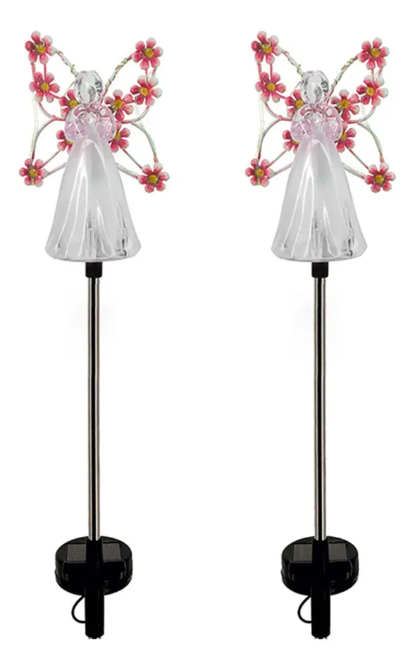 Paquete De 2 Luces Led Angel Solar Para Jardín Y Jardín