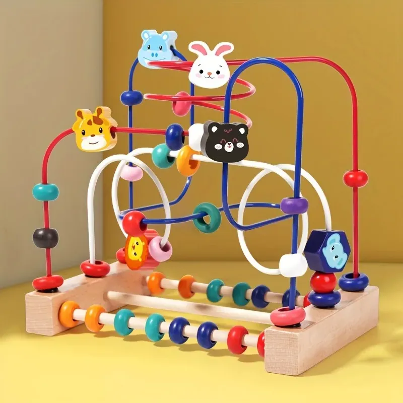 Laberinto De Cuentas De Madera Juguete Didáctico Bebé Baby Bead Toys