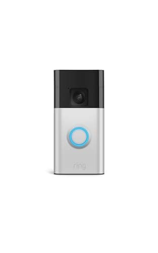 Timbre con cámara inalámbrico Ring - Video de cuerpo completo, video en vivo con audio bidireccional, alertas y detección de movimiento (modelo más reciente), Níquel satinado