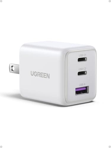 UGREEN 30W GAN Cargador Tipo USB C con 3 Puertos, Cubo de Carga Rápido Pared para Celular, 2C1A Compatible con Galaxy S26/S25, iPhone 16 15 14 Pro MAX, Macbook Air, iPad Pro, Blanco