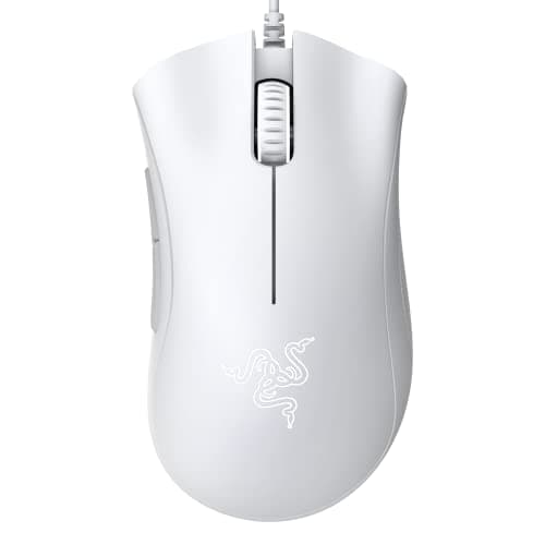 Razer DeathAdder Essential - Mouse para Videojuegos (Sensor óptico de 6400 PPP, 5 Botones programables, interruptores mecánicos, empuñaduras Laterales de Goma, Color Blanco Mercurio
