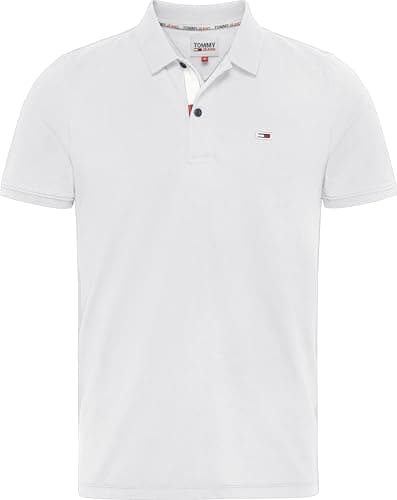 Tommy Hilfiger Polo Corte Ajustado para Hombre, Blanco, G