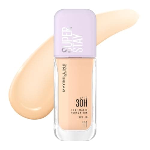 Maybelline Super Stay Lumi Matte Base de Maquillaje Líquida, Alta Cobertura con Acabado Mate Luminoso, Tecnología Lightwear 30H de Duración, Tono 111, 30 ml