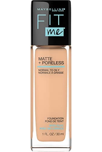 MAYBELLINE Base de Maquillaje Fit Me Matte + Poreless, Nude Beige 125, 30 ml, matifica y controla el brillo, se adapta al tono y la textura de la piel, tiene FPS 22, piel sin poros