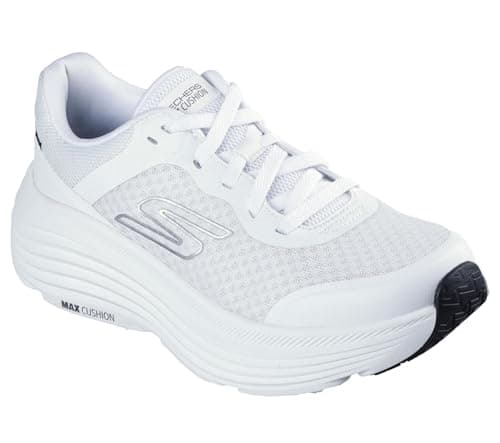 Skechers MAX Cushioning Endeavour Canova - Tenis de Correr para Mujer, Blanco/Negro, 24.5 cm