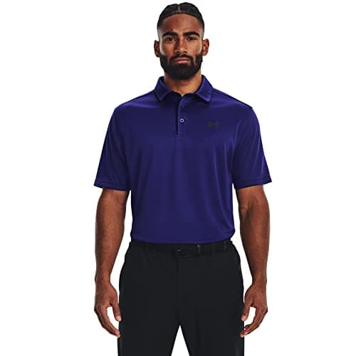 Under Armour Tech - Polo de Golf para Hombre, (468) Sonar Blue/Black, Small