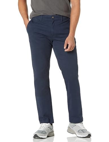 Amazon Essentials - Pantalón caqui elástico casual ajustado para hombre, color azul marino, 36 de ancho x 29 de largo
