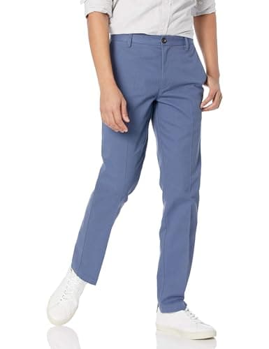 Amazon Essentials Pantalones Chinos para Hombre Ajustados y Resistentes a Las Arrugas, sin Pinzas, Color índigo, 35W/29L