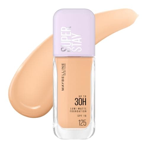 Maybelline Super Stay Lumi Matte Base de Maquillaje Líquida, Alta Cobertura con Acabado Mate Luminoso, Tecnología Lightwear 30H de Duración, Tono 125, 30 ml