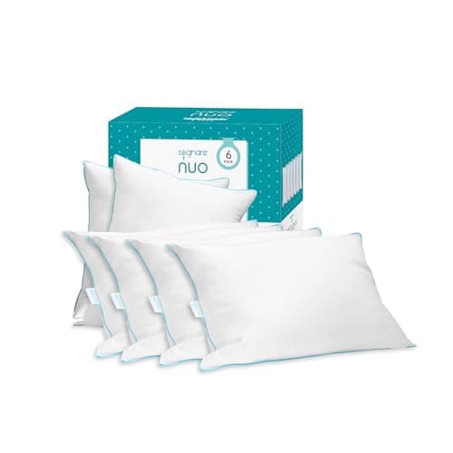 Sognare Nuo Almohada 6 Pack Tamaño King Size Relleno Semi Firme con Microfibras de Gel, Lavable Hipoalergénica, 100 Noches de Garantía.