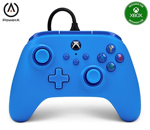 PowerA Mando con cable para Xbox - Azul, gamepad, controlador para videojuegos cableado, controlador para juegos, funciona con Xbox One, Autorizado y con licencia oficial de Xbox - Azul Edition