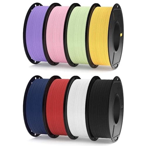ELEGOO - Paquete de filamento para impresora 3D mate PLA de 1,75 mm, 8 colores de 250 g, precisión dimensional de bobina +/- 0,02 mm, paquete de 8 colores multicolor para la mayoría de impresoras FDM