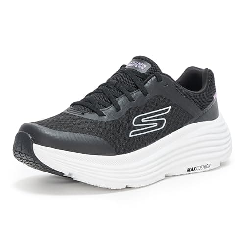 Skechers MAX Cushioning Endeavour Canova - Tenis para Mujer, Negro/Blanco, 22 cm