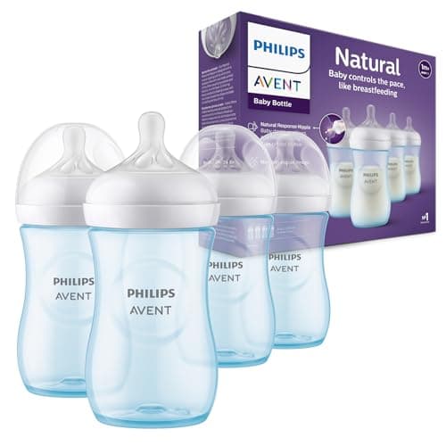 Philips Avent Biberón Natural Response│con válvula anticólicos│9 oz/260 ml│1 m+│4 pzs│SCY903/24
