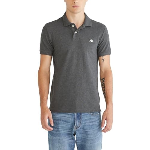 Aeropostale - Polo para Hombre, Gris carbón Jaspeado, Large