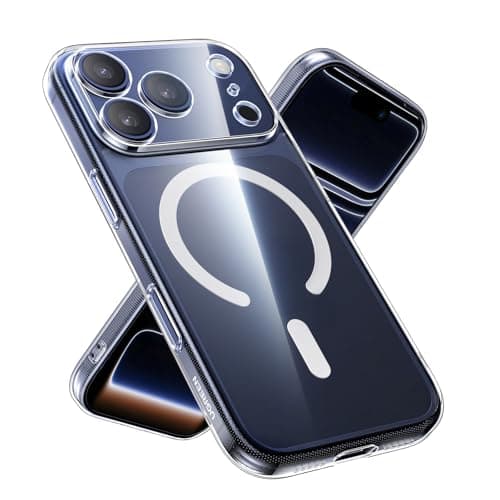UGREEN Funda Magnética para iPhone 17 Pro, MagSafe Case Antidesgaste, Anti-Amarillo con Protección de la Lente y contra Caídas, Antigolpes Respaldo Transparente, Carcasa 6.3 Pulgadas