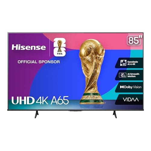 Hisense Television A65N (Modelo 2025) Pantalla 85 Pulgadas, Smart Vidaa TV UHD 4K,Control Remoto por Voz con Alexa, Dolby Vision, Amplia Gama de Colores, Modo de Juego Plus, ALLM