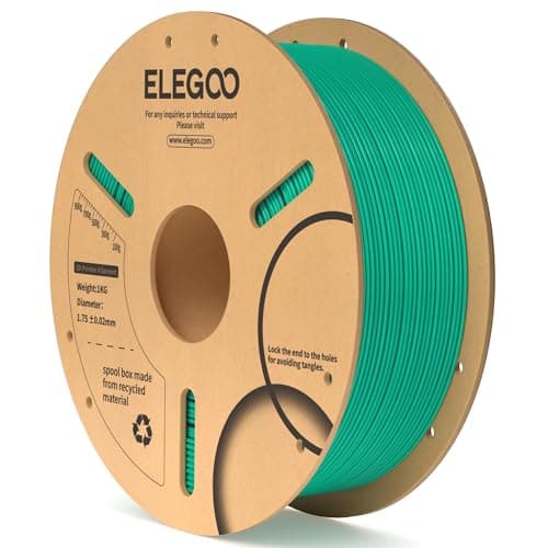 ELEGOO Filamento PLA 1,75 mm 1KG Verde Marino, Filamento Impresora 3D, Precisión Dimensional +/- 0,02 mm, Carrete Filamento 3D, para Mayoría Impresoras 3D FDM