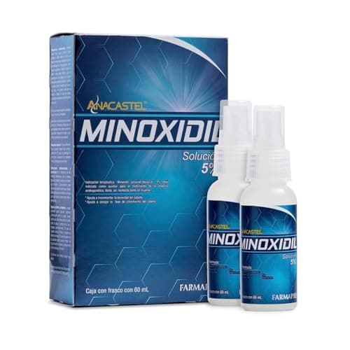 Anacastel Minoxidil 5% Solución en Spray para Cabello, Barba y Bigote | Tratamiento Capilar Anticaída para 2 Meses de Crecimiento del Cabello | Para Hombres y Mujeres | 2 Frascos I 120 ml