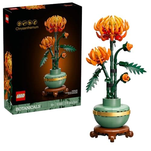 LEGO® Icons Crisantemo Colección Botanical Flores Orientales - Set de Construcción Creativa para Adultos, Ideal como Regalo para Ocasiones Especiales 10368